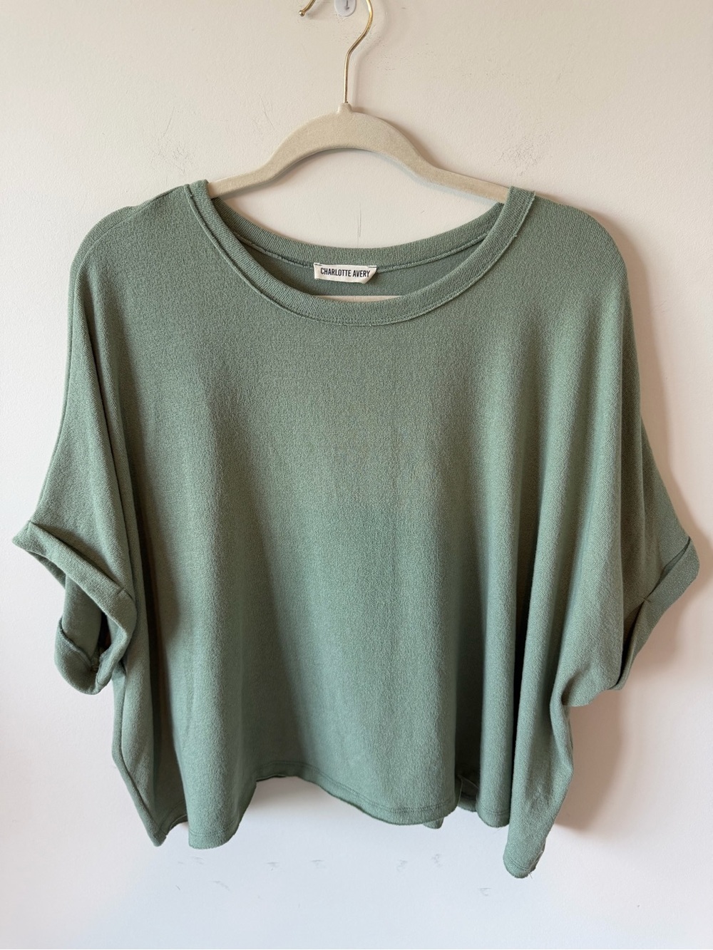 Charlotte Avery Sage Boxy Crop Top